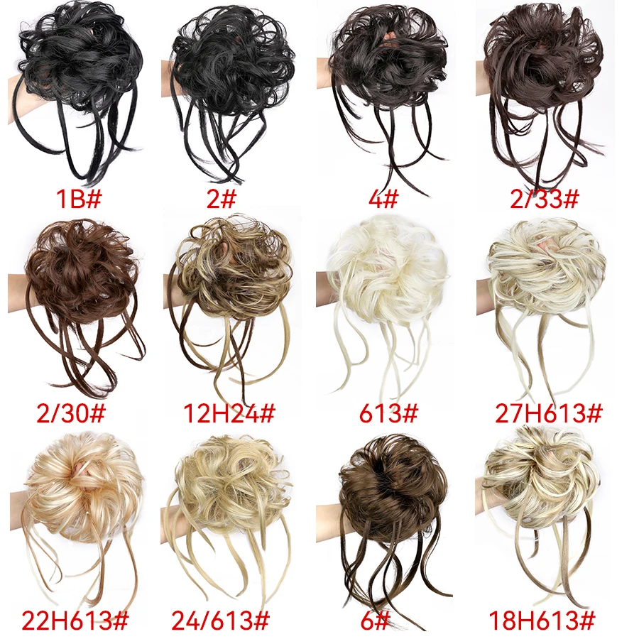 Messy Hair Bun Hair Scrunchies Extension Curly Wavy Messy Synthetic Chignon For Women Updo Hairpiece Hair Accessories For Women