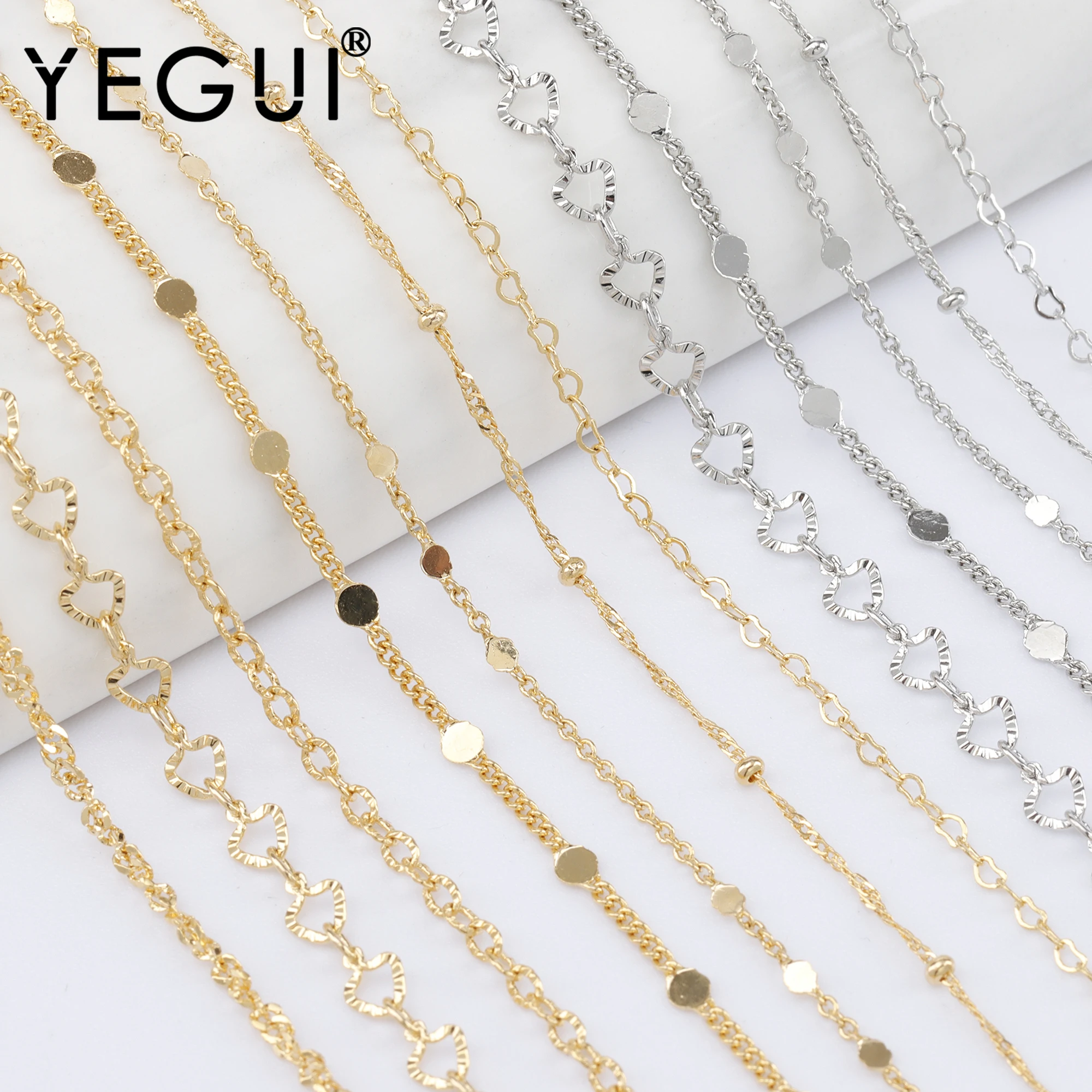 YEGUI C276,thin chain,18k gold rhodium plated,copper,pass REACH,nickel free,jewelry making,charms,diy bracelet necklace,1m/lot