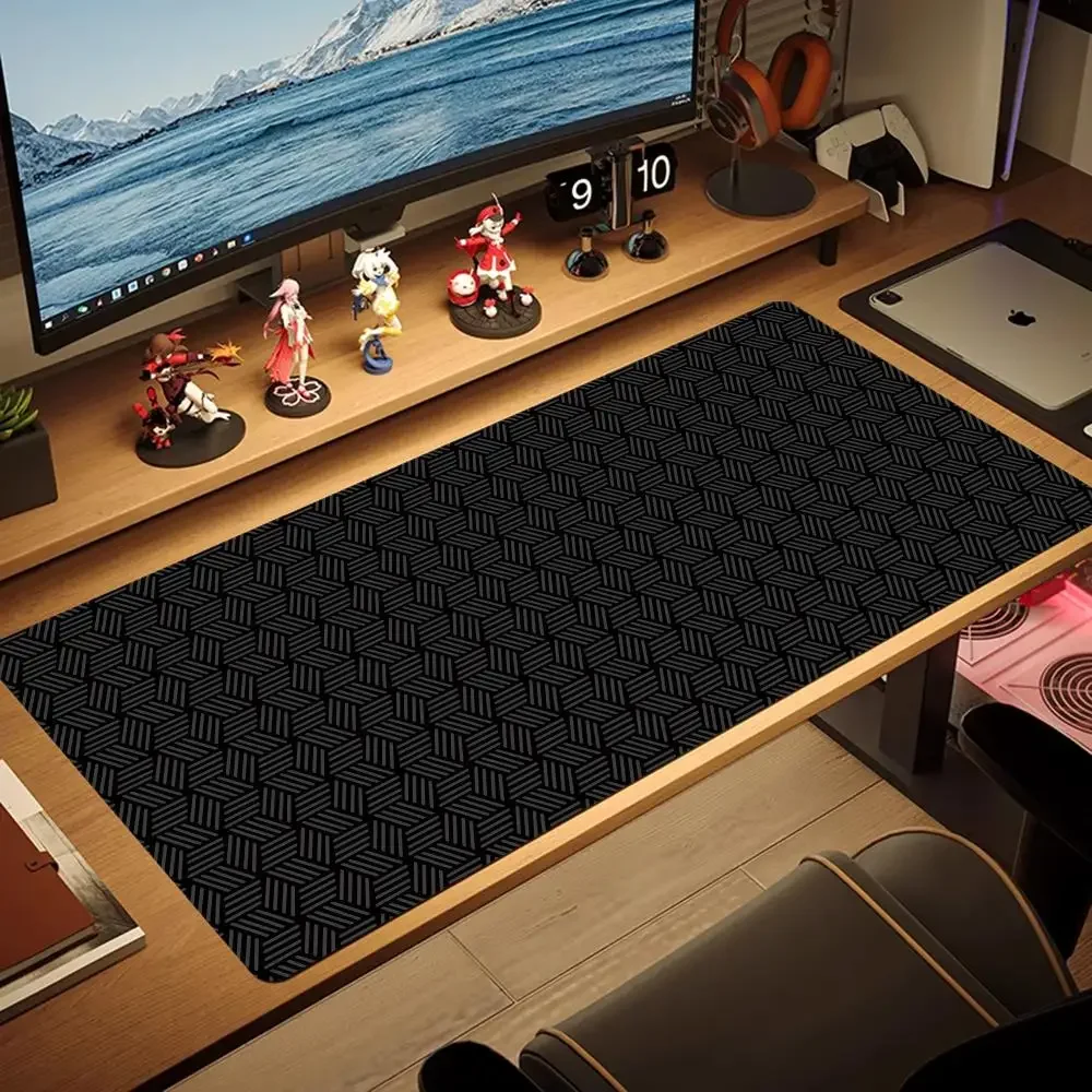 CIFBUY XXL Gaming Mouse Pad Line Texture PC Keyboard Desk Mat Non-Slip Rubber Base Home Office Laptop Decor