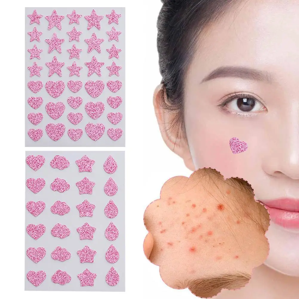 Patch autocollant imperméable à paillettes pour le traitement de l'acné, outil de tache, masque GNE, soins de la peau, dissolvant pour le visage, bouton, défaut, Pi, O4U3