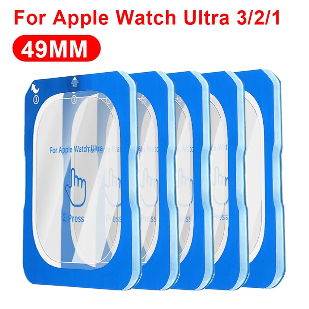 1–5 Stück, einfache Anbringung, gehärtetes Glas für Apple Watch Ultra 4, 3, 2, 49 mm, kratzfeste Displayschutzfolie für iWatch Ultra 4. – Detail 11