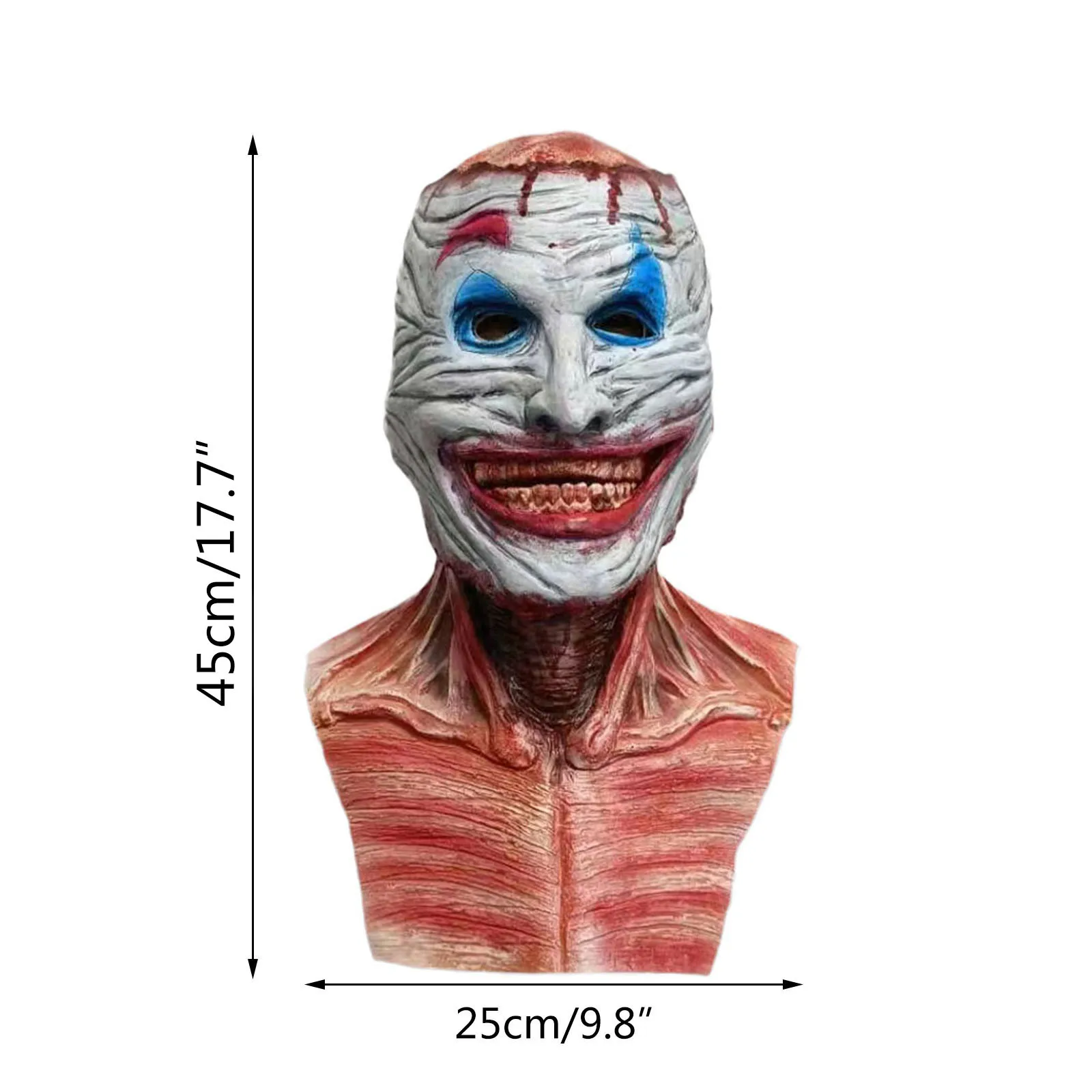 2024 New Halloween Double Rip Mask Bloody Scary Skeleton Latex Mask Scary Cosplay Party Mask Mascara Halloween Acessories