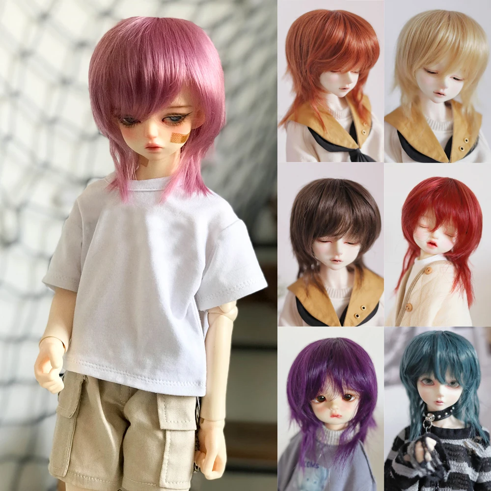 D04-P108 children handmade toy 1/3 1/4 1/6 uncle doll BJD/SD doll's  purple wolf tailed bangs wig 1pcs