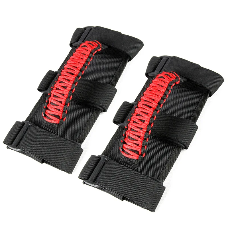 Excellent-4Pcs/Pack Roll Bar Paracord Grab Handles Grip Handles For Jeep Wrangler JK TJ JL CJ YJ 1985-2021 JT UTV ATV