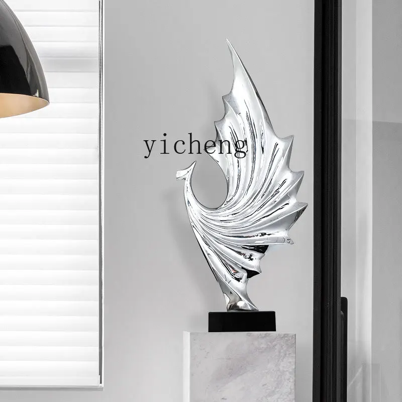 ZC abstract European electroplated peacock ornament landing entrance living room company opening gifts handicrafts