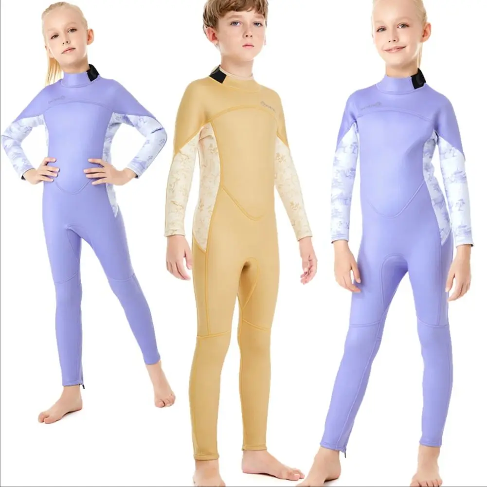 2.5MM Neoprene Thick Wetsuit for Girls Surfing Diving Suit Children Thermal Scuba Bathing Suits Cold Water Keep Warm Swimwear