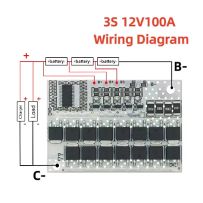 5S 4S 3S BMS 100A 21V 18V 16.8V 12V 18650 ليثيوم أيون LMO الثلاثي بطارية ليثيوم حماية لوحة دوائر كهربائية شحن التوازن