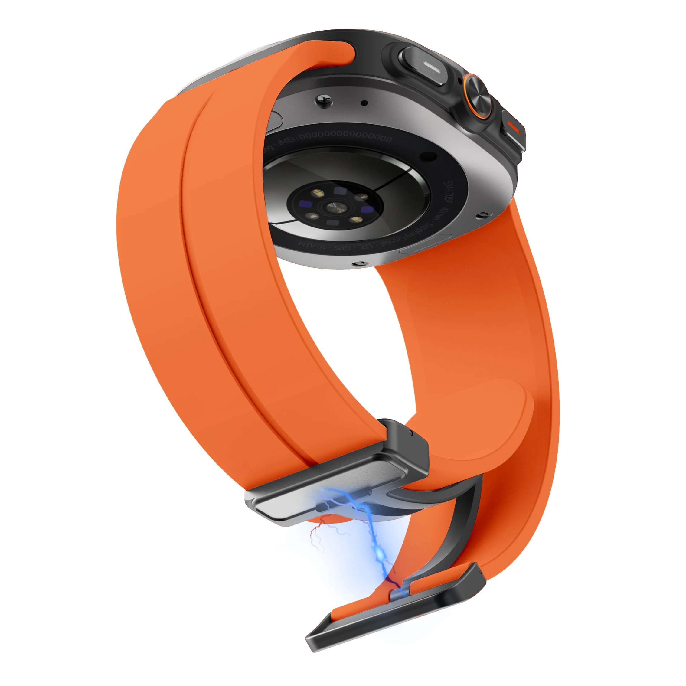 Band for Samsung Galaxy Watch 7 Ultra Band 47mm Soft Silicone Strap Women Men Accessory Fit for Galaxy Watch Ultra Band Orange