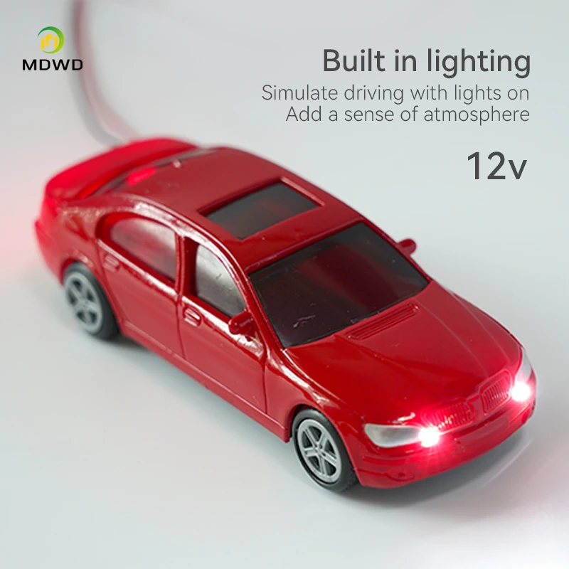 10pcs 1/75 1/100 1/150 1/200 Scale 12V Led Light Car For Railway Train Layout Miniature Architecture Building Landscape