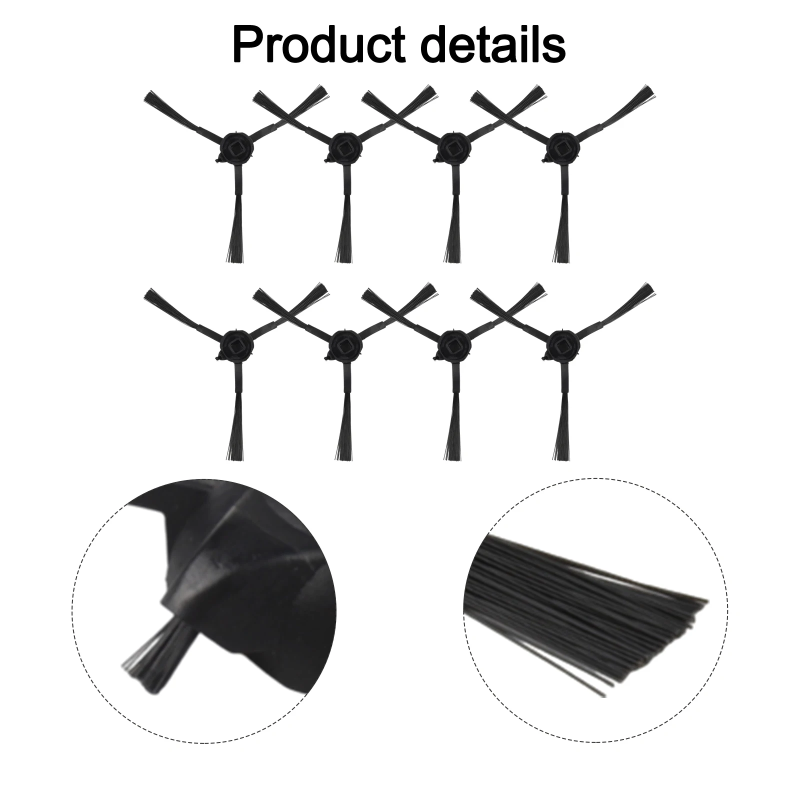 As Shown Replacement Side Brushes Brush Cleaner Sturdy Material Construction Easy Installation Process Efficient Corner Cleaning