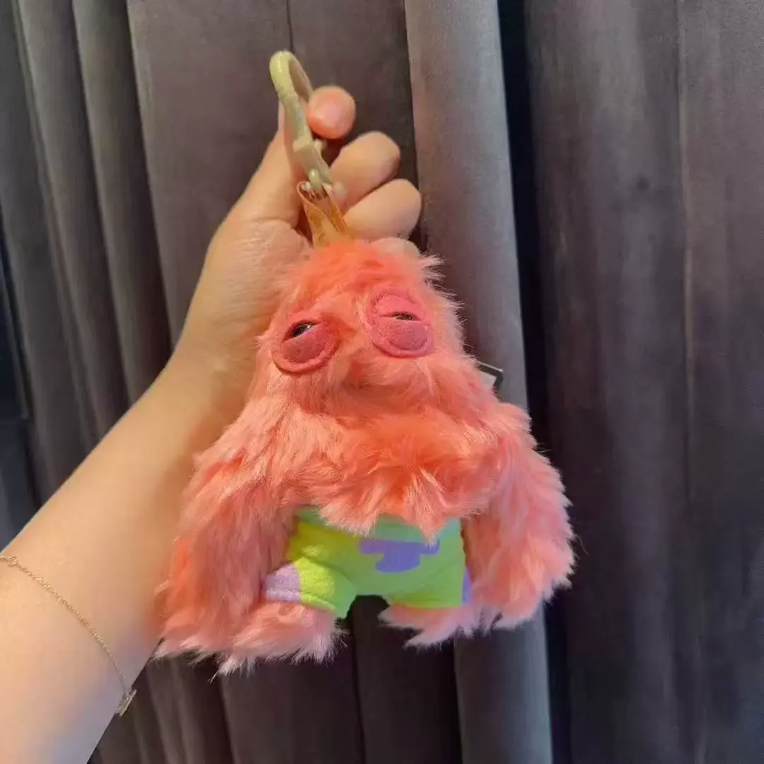 2026 Original Fuggler Spongebob und Patrick Schlüsselanhänger Plüschtiere Lustige Hässliche Zahnmonster Stofftierpuppe Sammlerstück für Kinder