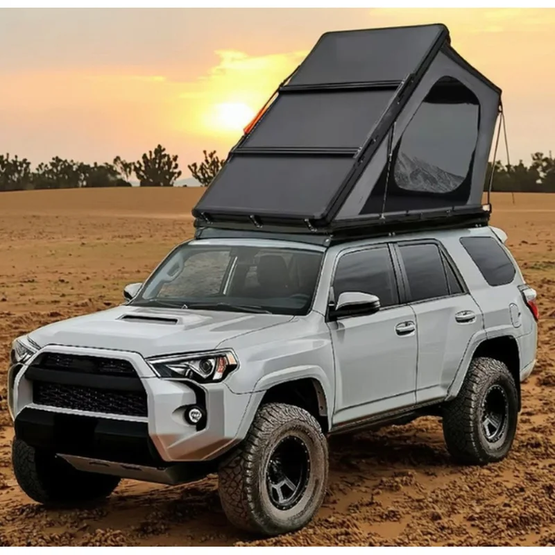 High Quality Ultralight Aluminum Hard Shell Triangle Rooftop Tent For 2-3 People, Fits SUV Pickup 4x4 Vehicles Outdoor Camping