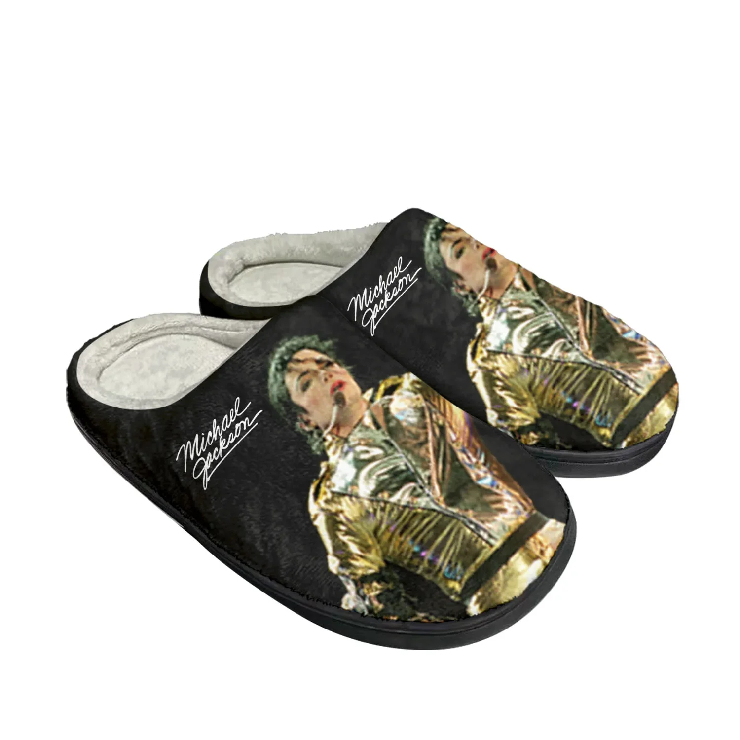 Michael Jackson Pop Singer Dancer Home Cotton Custom Slippers Mens Womens Sandals Plush Bedroom Keep Warm Shoe Thermal Slipper