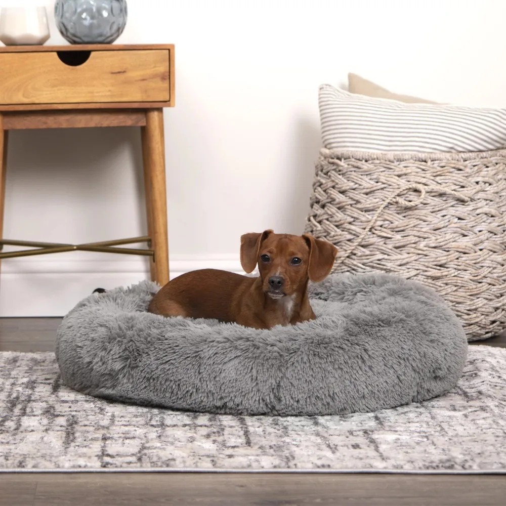 

Dog Bed, Small, 24"x24", up to 35lbs, IDEAL PET BED for dogs and cats who prefer to sleep curled-up