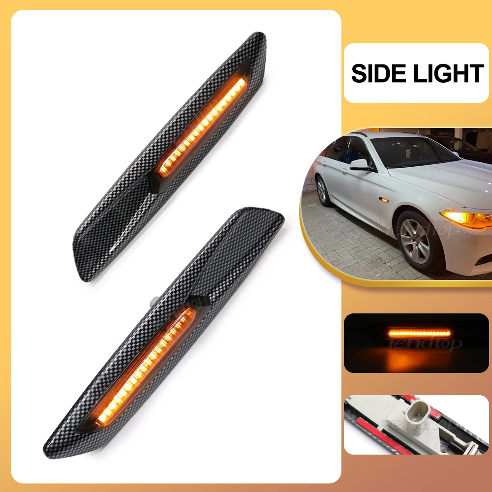 Sequential Flashing LED Turn Signal Side Marker Light Car Light For BMW 1 3 5 Series F30 E90 E91 E92 E93 E46 E60 E61 Style F10