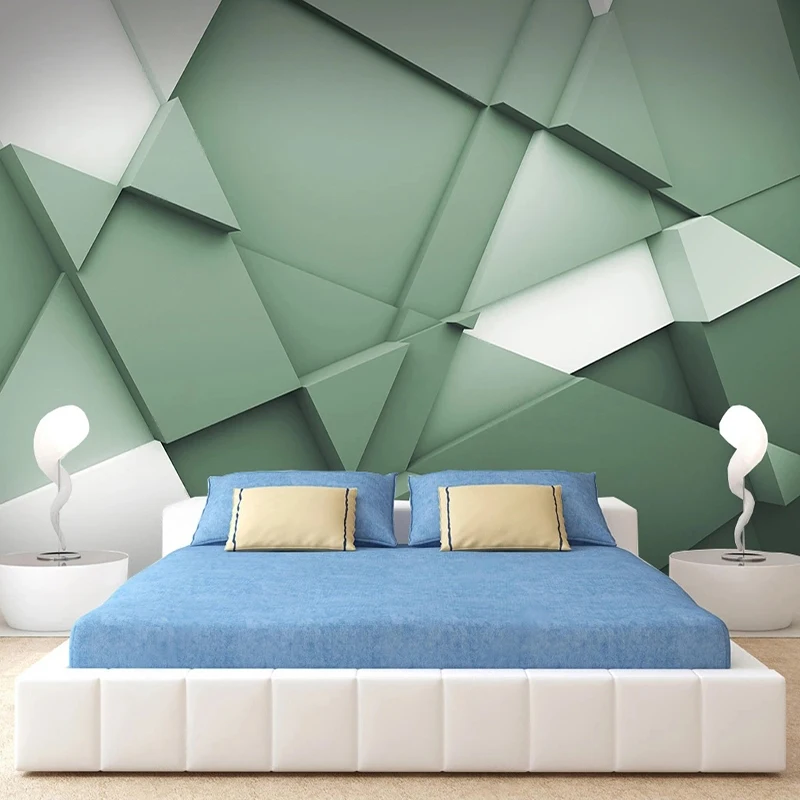 Custom 3d Mural Wallpaper Nordic Creative Geometric Triangle Paper Papel De Parede Living Room TV Background Wall 3D Home Decor