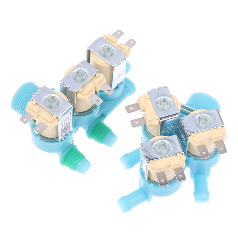 【New】1Pc DC62-00266E DC62-00233D Water Inlet Solenoid Valve AC 220-240V For Washing Machine Double Head Water Inlet Valve