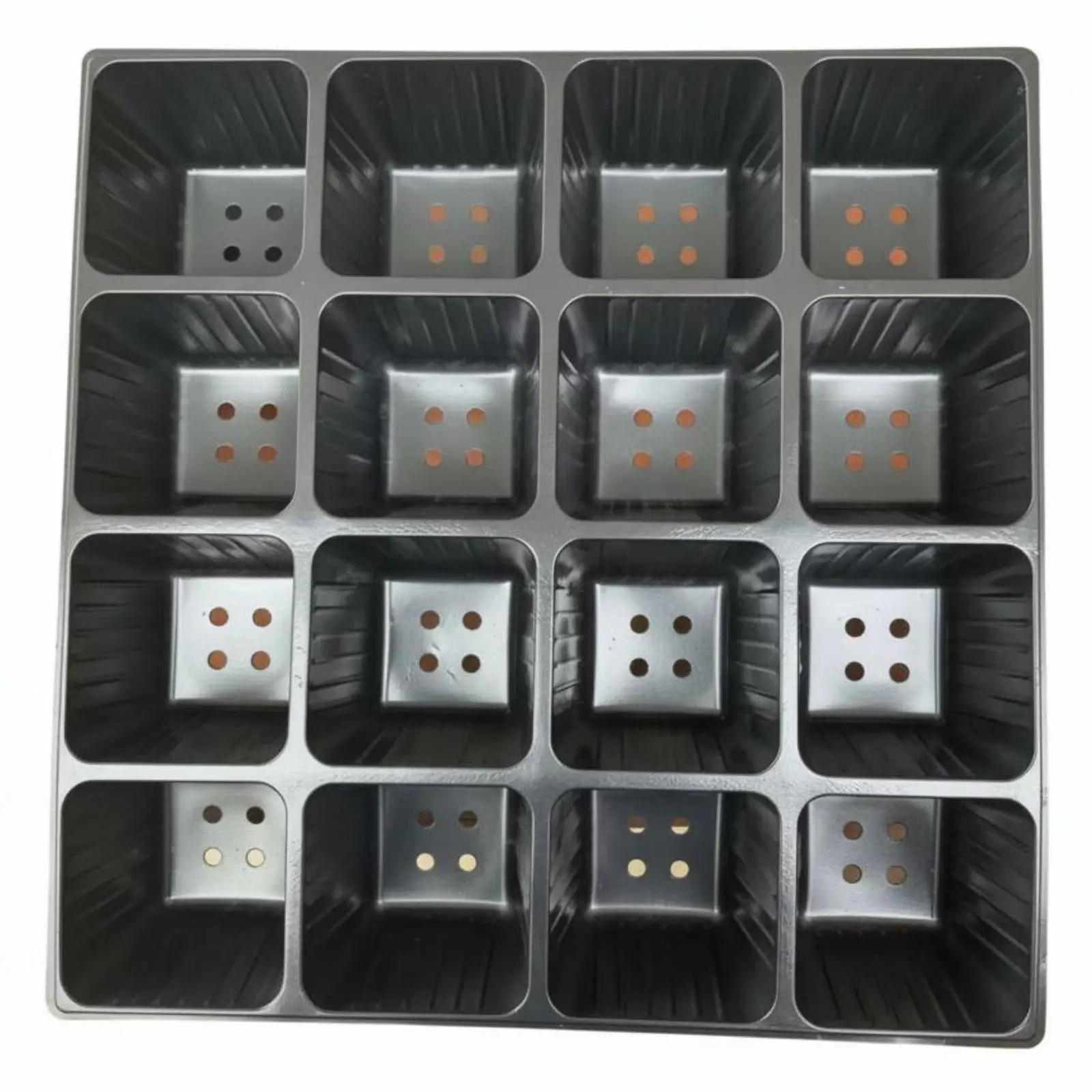 16 Cells Starter Tray Drainage Holes Square Cells Propagation Tray Underground Structure Aeration Seedling Starter Pots for Home