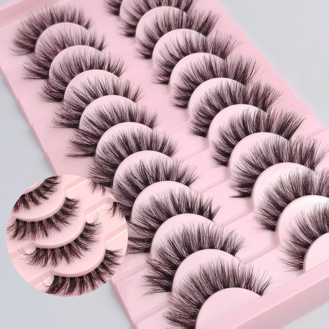 3D Multi-Layered Dense Curly Performance False Eyelashes with Extended Outer Corners, Preferred by Makeup Artists, European & Am