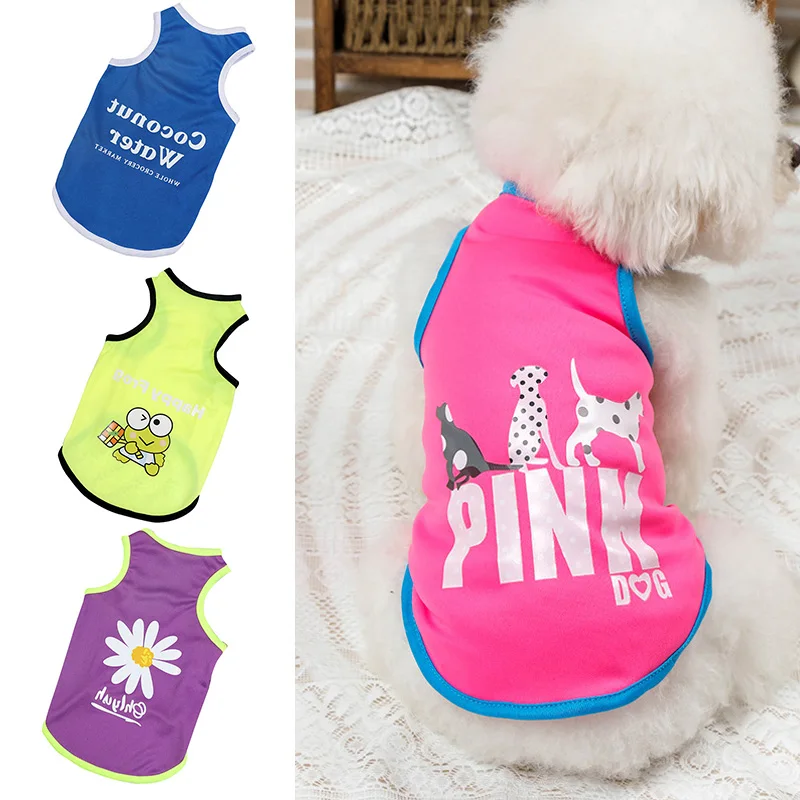 Pet Dog Funny Vest Animals Pet Vest Summer Clothing Thin T Shirt for Small Dog Pet Yorkies Chihuahua Clothes