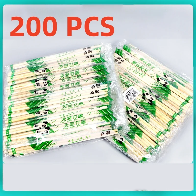 200/10 Pairs Disposable Bamboo Wood Chopsticks Restaurant Individual Package Chop Sticks Hashi Sushi Food Stick Tableware