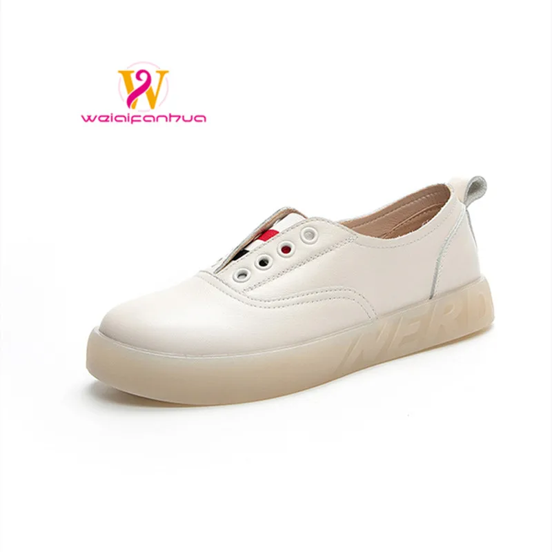 Loafers Genuine Leather Two Wearing Small White Shoes Women Spring 2023 New Nurse Shoe Head Layer Cowhide Casual Single Shoes