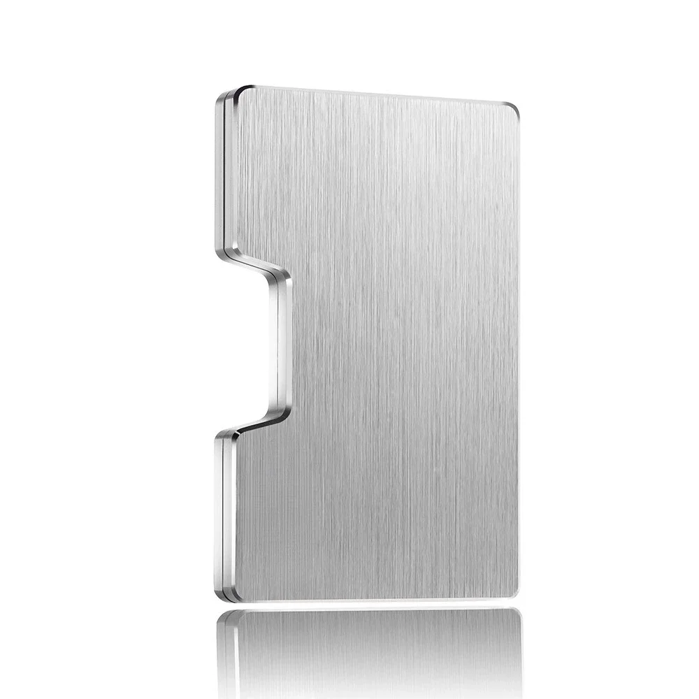 RFID-Kreditkartenetui, minimalistisch, schlank, Metall-Geldbörse, luxuriöser Geldscheinklammer aus Edelstahl, kleiner Mini-Kartenetui aus Aluminium für Herren – Detail 11