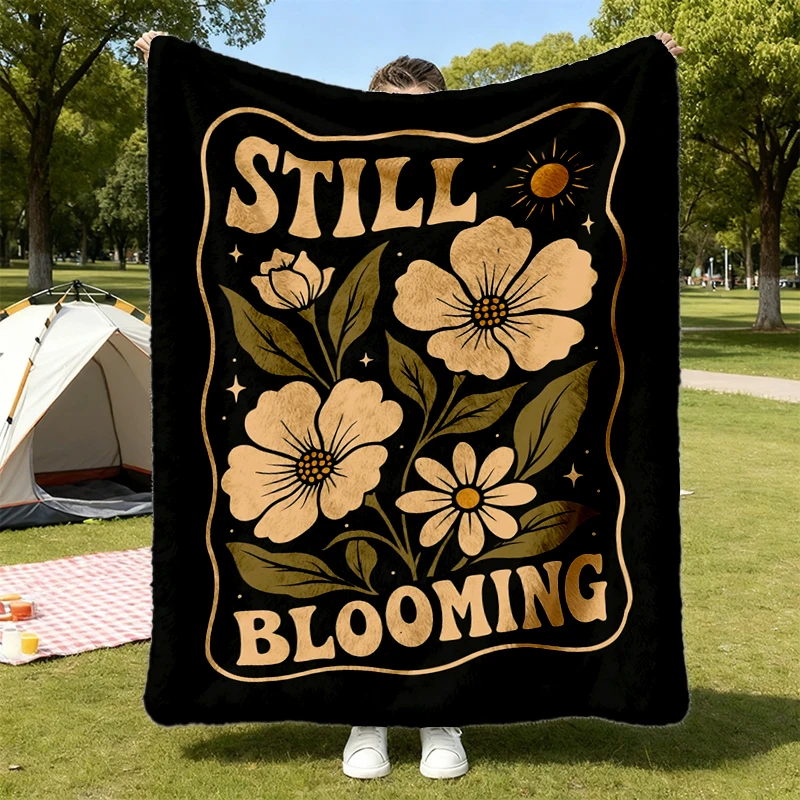 Warm Blanket with Floral Back Print 