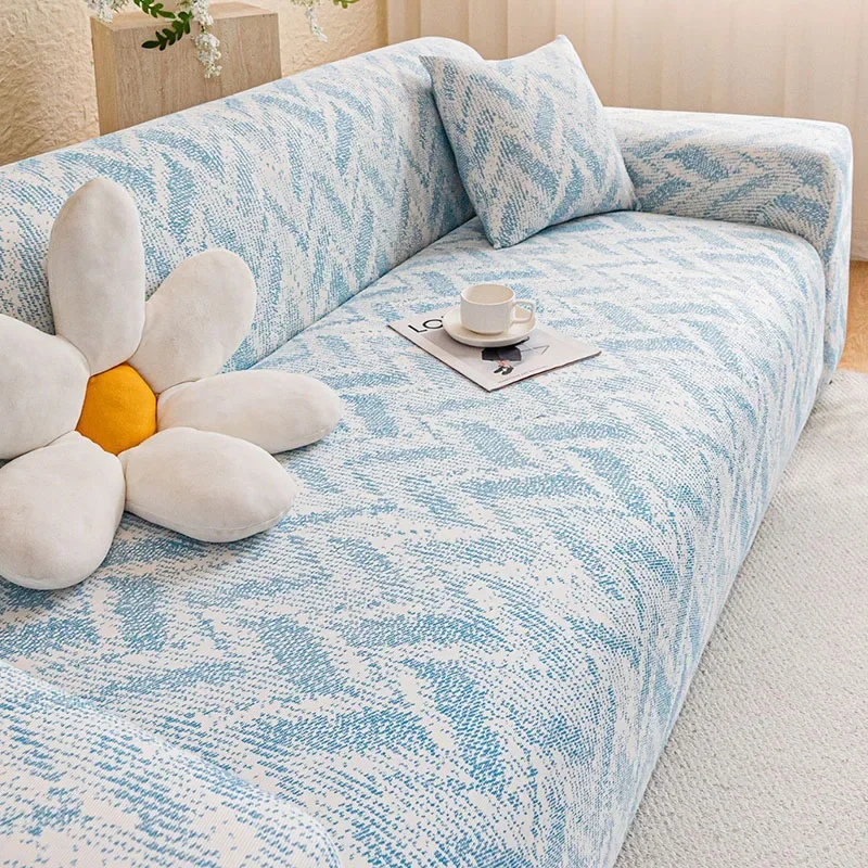 High Elastic Texture All-Inclusive Sofa Cover Summer Comfort Corner Couch Covers for Office Stretch Dustproof Armchair Protector