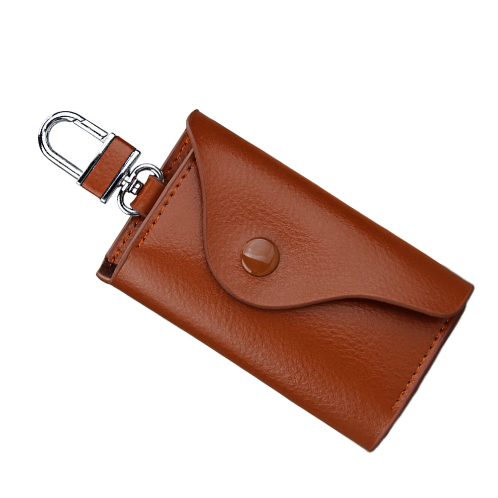 Car Key Holder Brown Durable Scratch Resistant Universal Key Pouch Hanging Waist Bag For Keys Accessory Keychain