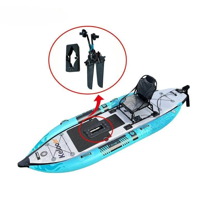 Inflatable rubber boat square flipper thruster, surfboard pedal system, pedal fishing boat power system