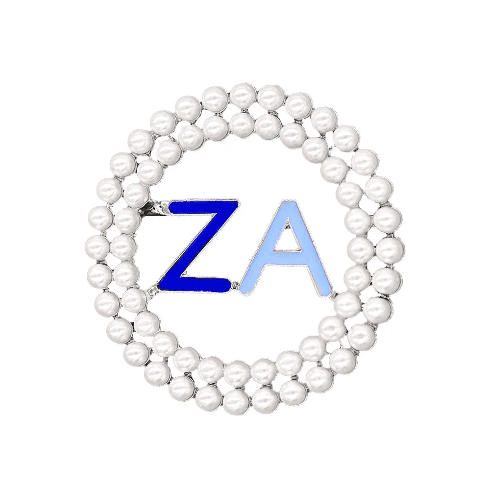 New Arrival Pearl Greek Letters ZETA Amicae Pin Founded Years 1948 Sorority ZA Brooch Jewelry