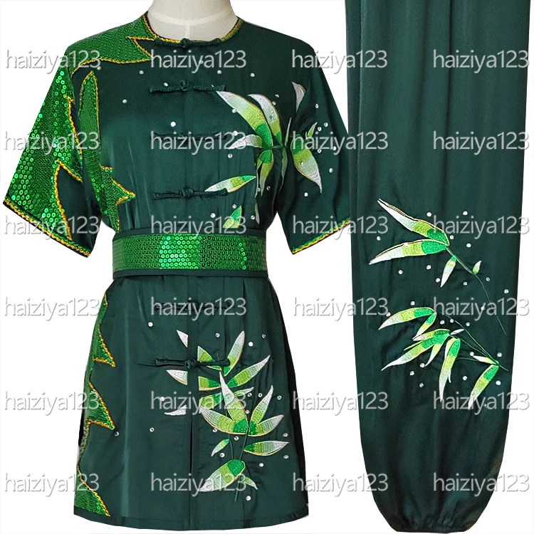 

Вышитая бамбуковая одежда Wushu форма для кунг-фу, костюм для боевых искусств, гоночный костюм, наряд Nanquan grament для женщин, девочек, детей, взрослых