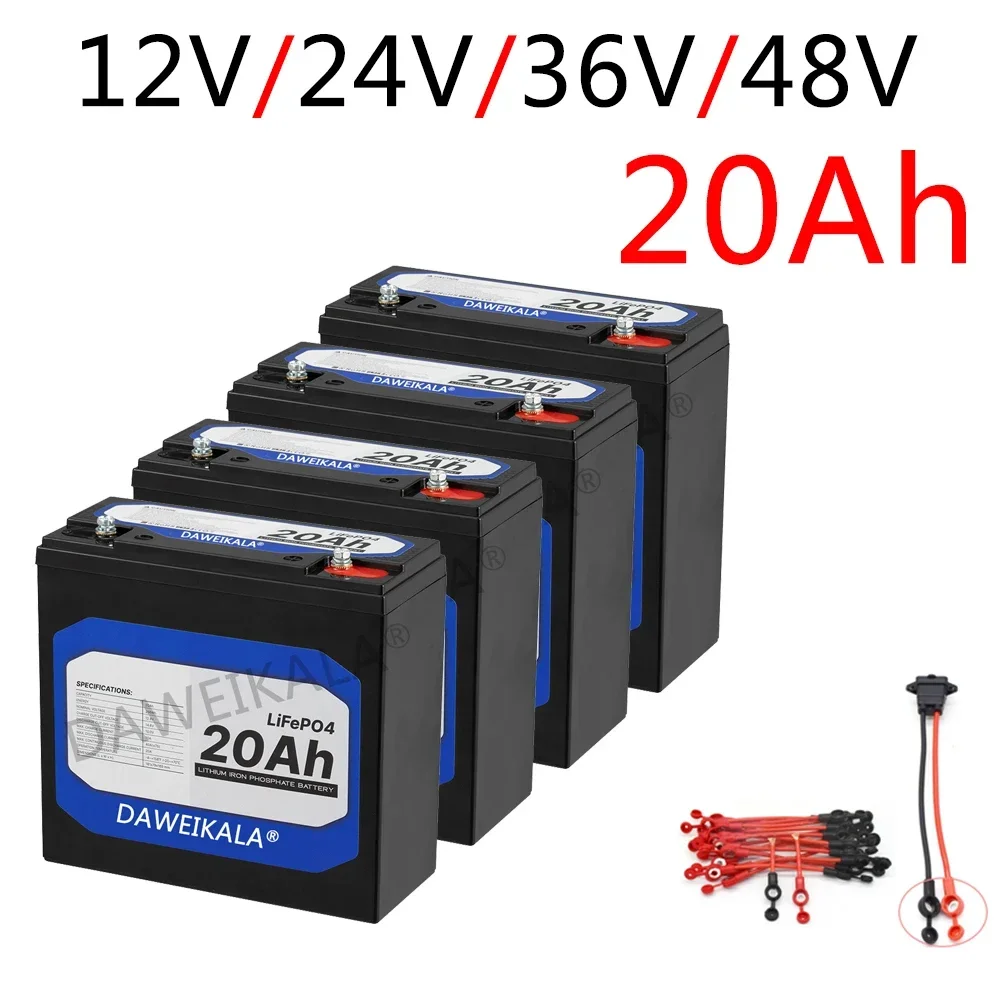 12V 24V 36V 48v battery pack  20Ah lifepo4 battery Real capacity for electric bicycle ebike 48V Replacing lead-acid battery