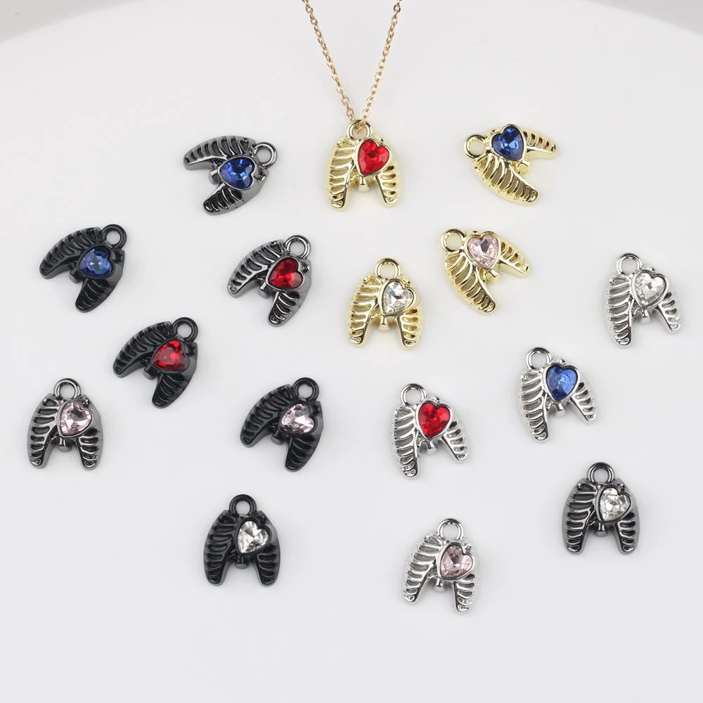 

10pcs Cute Wings Heart Shape Pendant Jewelry Making Accessories Earring Necklace Bracelet Handmade DIY Ornament Supplies Fashion