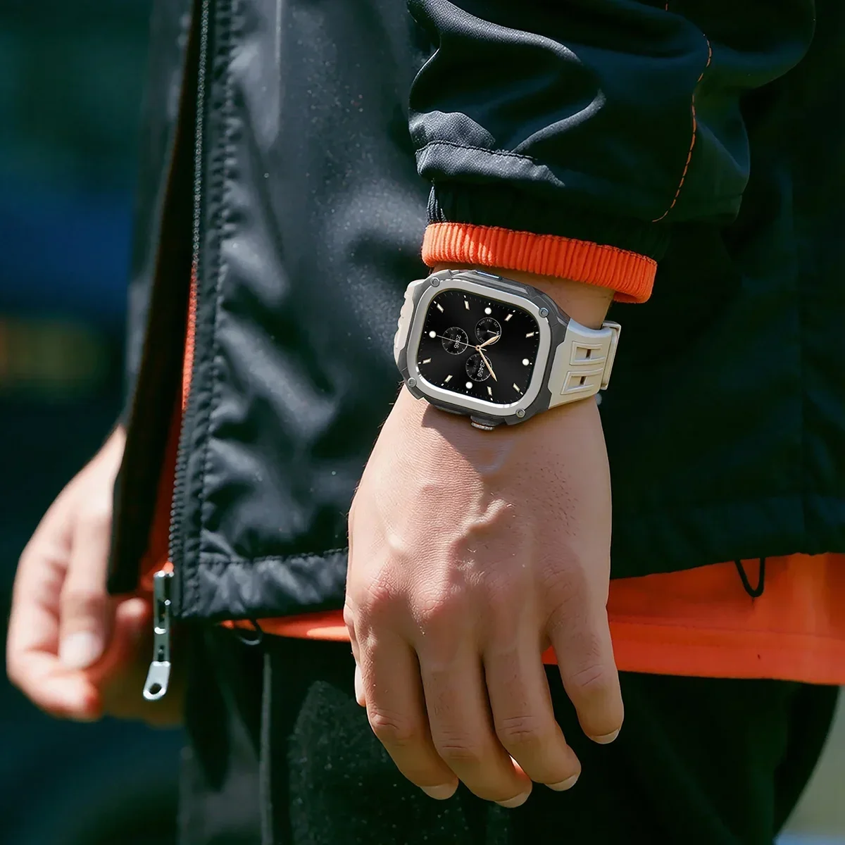 Strap + Case for Apple Watch Ultra 4/3/2/1 Modification Kit Man Business Band for Iwatch 49mm Protective Cover Set
