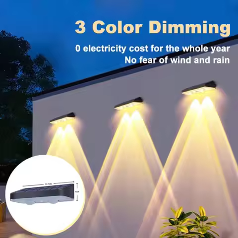 Solar Fence Lights Outdoor Waterproof Solar Wall Light Dusk To Dawn Auto on/Off for Outside Backyard Railing Step Patio Deck