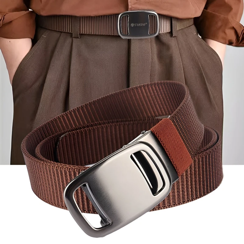 Cinturón táctico de negocios para hombres, cinturón de nailon, hebilla de hierro elástica, cinturón para pantalones, cinturón táctico de lona piloto con pantalones vaqueros para hombres y mujeres