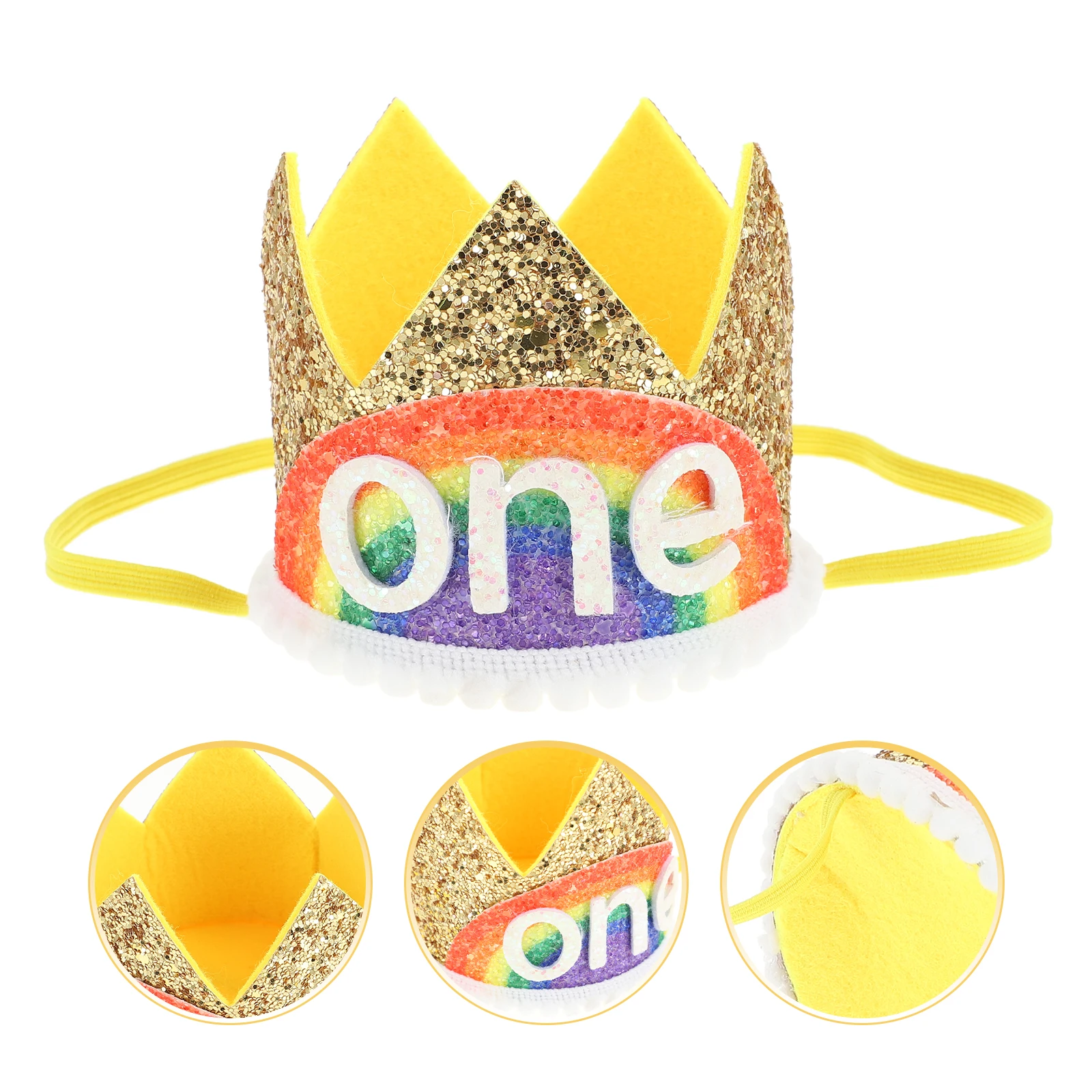 

Rainbow Hairband for Girls Kids Birthday Party Fabric Costume Decor Performance Dance Accessory Lovely Colorful