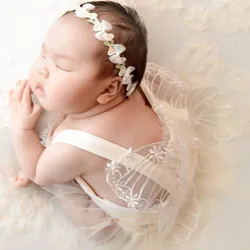 ❤Vêtements de photographie pour nouveau-né, bande de sauna, combinaisons ailes, accessoires photo de bébé, tenues de studio, 2 pièces par ensemble