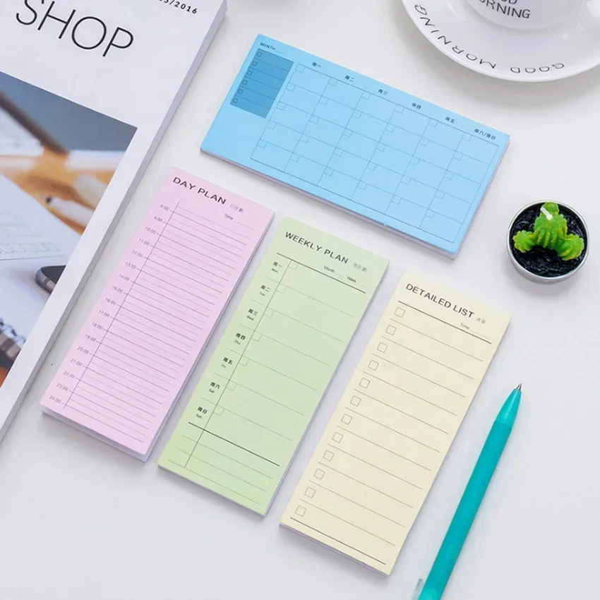 1Pack/lot 30pages Simple and small fresh Day Week Month Plan Detailed Lists Sticky Memo Student Stationery Office Supply