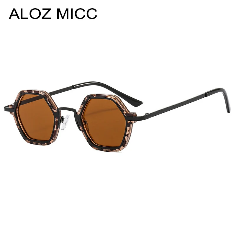

Fashion Small Round Punk Sunglasses Men Retro Leopard Green Gradient Shades UV400 Women Trending Sun Glasses