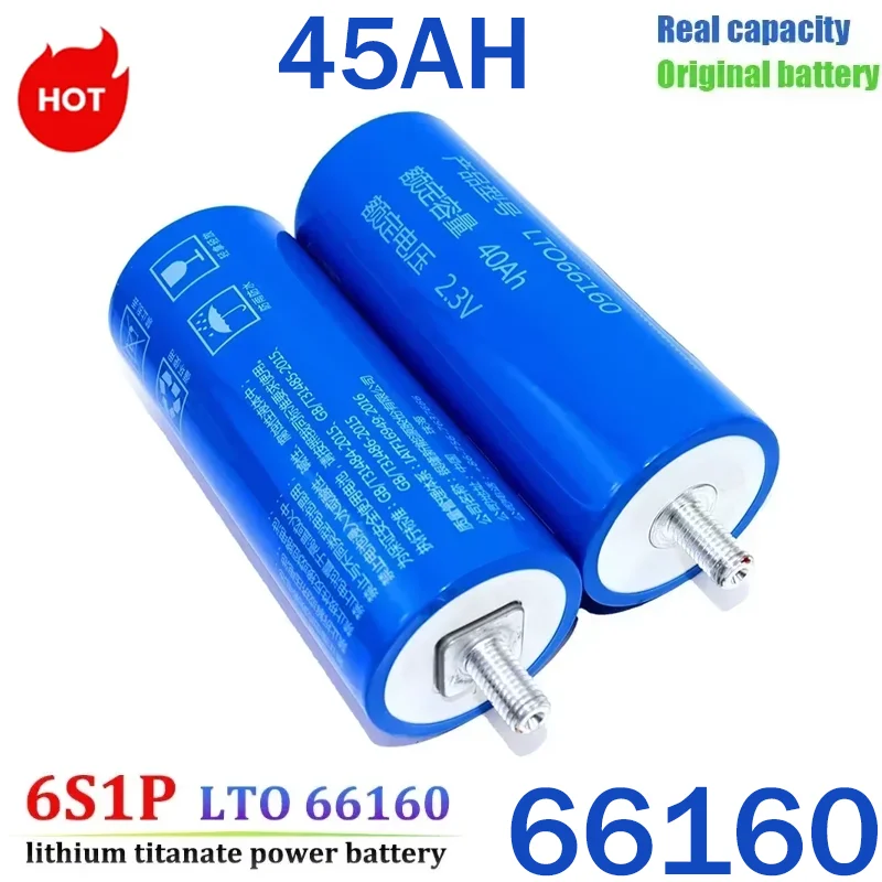 

6pcs 2.3V 45Ah Battery Original Yinlong LTO 66160 10C DIY 12V 4s Low Temperature Resistant Lithium Titanate Batteries Duty-free