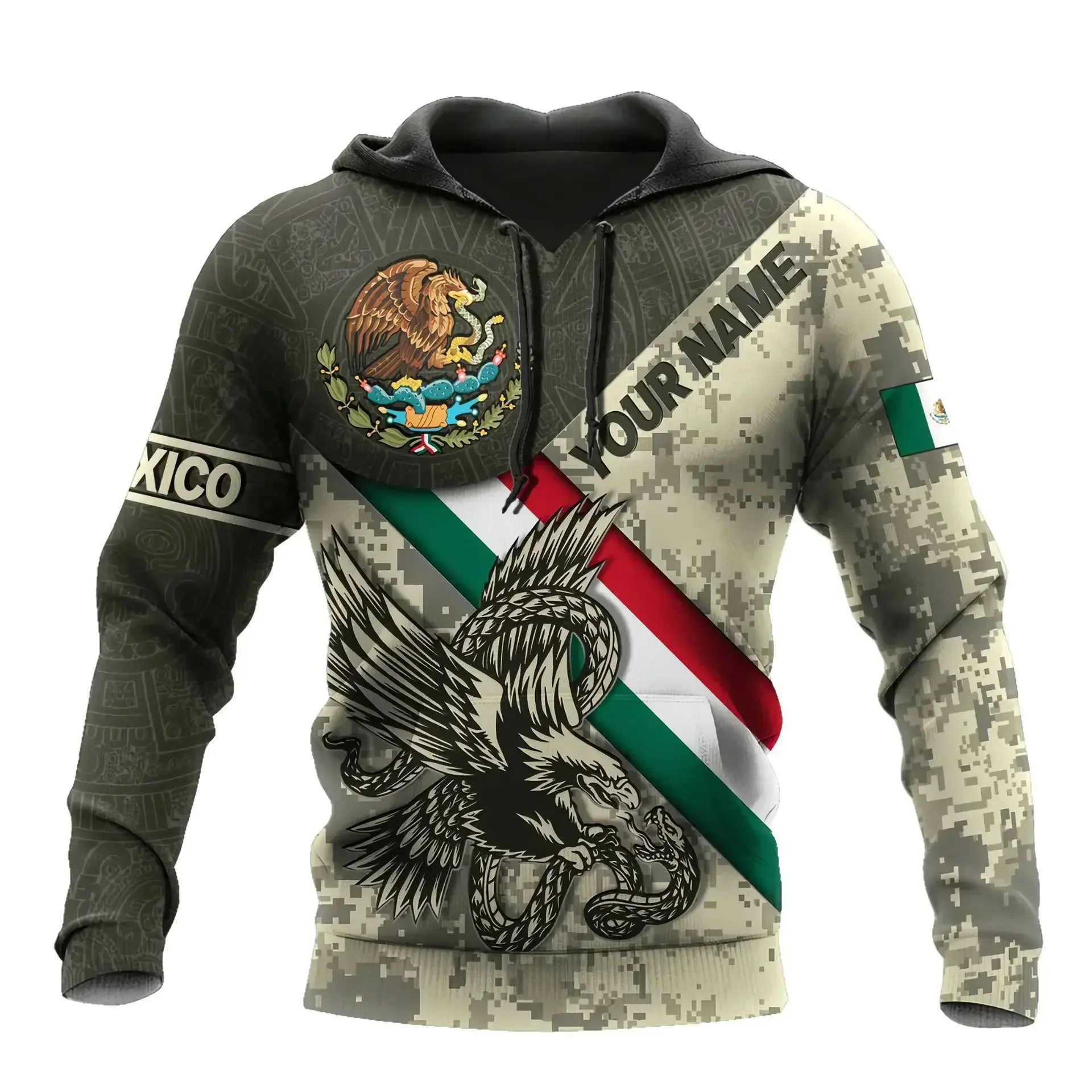 Hot Sales Cool New Mexico Hoodies Personality Tracksuit Mexican Flag All Over 3d Print for Men and Women Plus Size