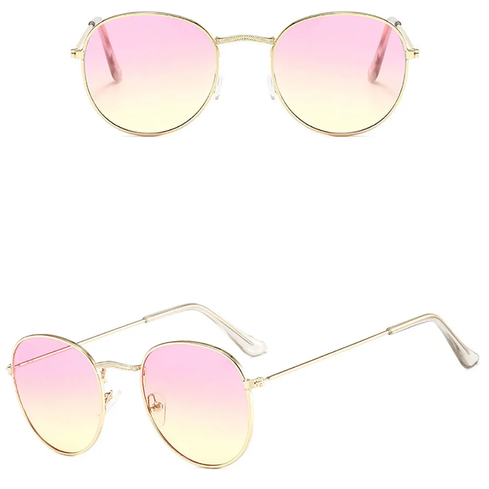Colorful Circle Glasses Versatile Metal Frame Sun Glasses Uv400 Glasses Stylish Round Frame Sunglasses For Stage Performance