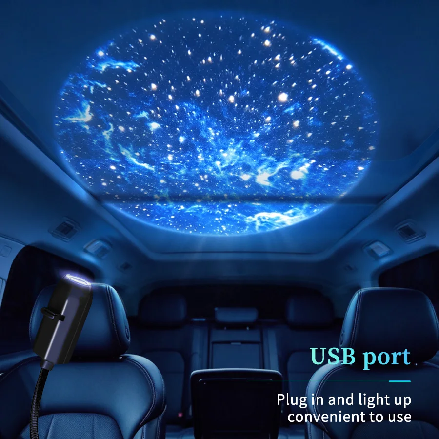 Galaxy Star Projector USB Planet Slides 360 Adjustable Gooseneck Night Light Car Bedroom Ceiling Astronaut Decoration Home Decor view 4