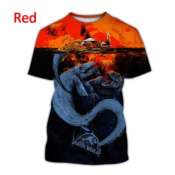 Unisex Jurassic World Casual Top Cool Fashion T-shirt Jurassic Park T-shirt 3D Printing T-shirt Funny T Shirt Fashion Top