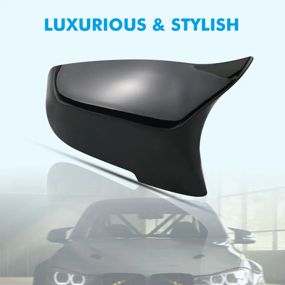 M-Style Rearview Gloss Black Mirror Cover Caps Fit for BMW 5 Serises F10 for BMW F06 6 Series LCI