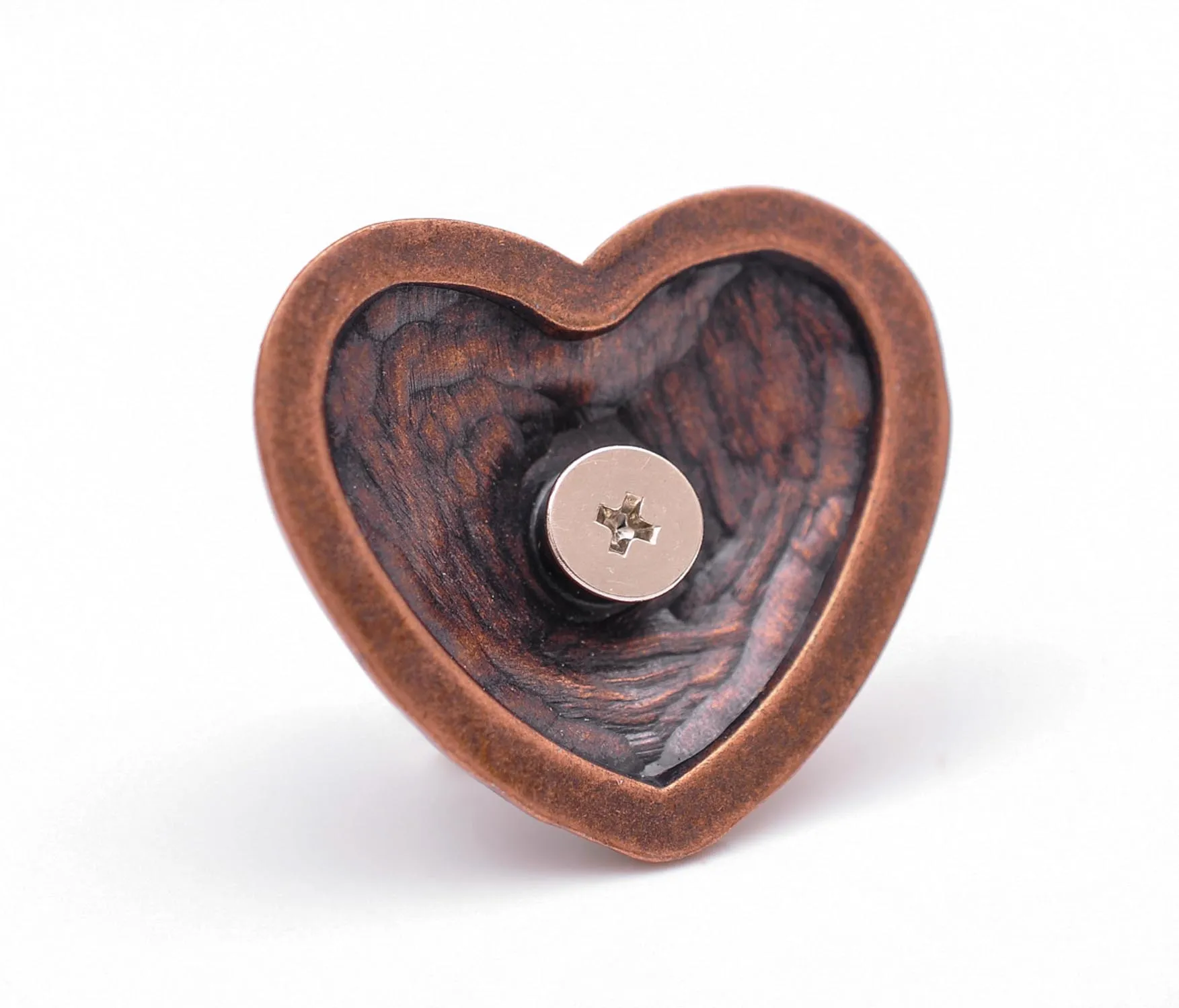 10Pcs Western Headstall Horse Tack Love Heart Antique Copper Floral Berry Saddle Leathercraft Conchos 1-1/8 Inches Screwback