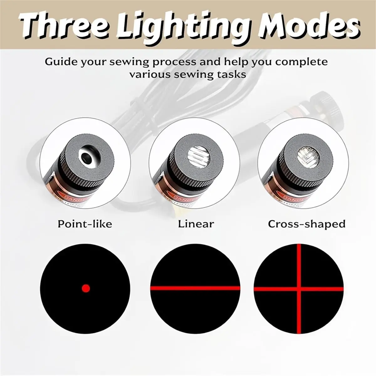 3pcs Magnetic Quilting Light for Sewing Machine with Adjustable Beam Modes and Strong Magnetic Base
